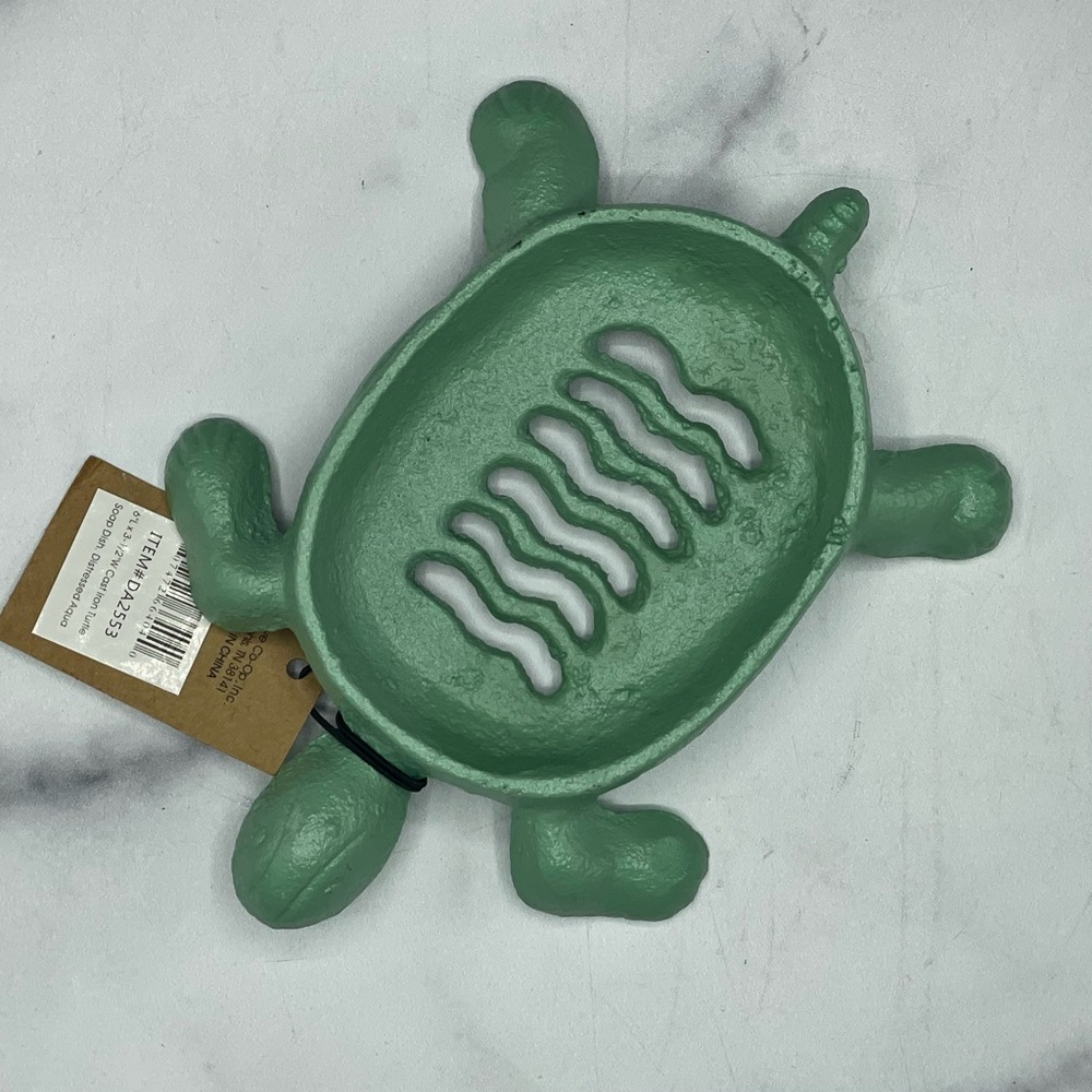 Cast iron sea turtle soap dish